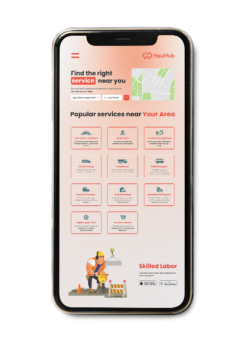 HaulHub mobile app interface