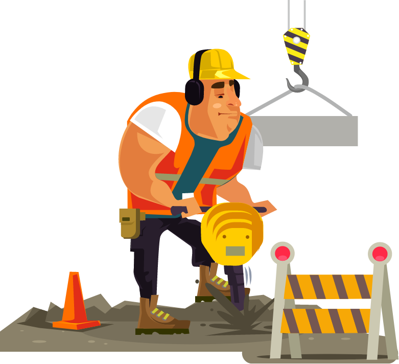 Skilled labor construction worker illustration