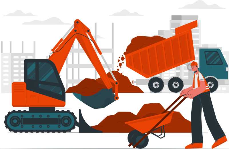 Construction equipment illustration